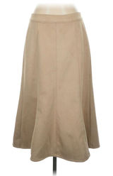 Elie Tahari Faux Suede Skirt Women 4 Tan Quiet Luxury Minimalist Photo 0