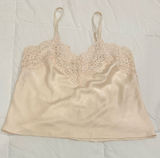 Wacoal Lace Trim Satin Camisole Top - Cream/Ivory - Women’s Size M Photo 0