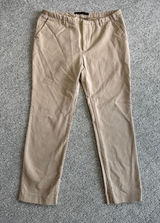 Zara Basic Womens Chino Trousers Tan Khaki Straight Leg Pants Size 10 Photo 0