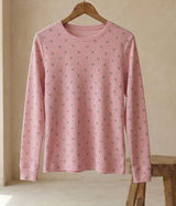 Joe Boxer Pink Floral-Print Crewneck Sweater Photo 0