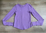 EUC We the Free Free People Thermal Waffle knit Top Purple stretch Size Small Photo 0