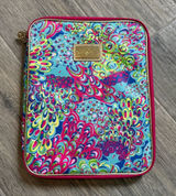 Lilly Pulitzer Agenda Folio Organizer Pink Multi Zip Case iPad Tablet 10x12.5" Photo 0