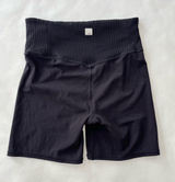 Vuori Ribbed Studio Shorts - Black Bike Shorts - Women's Medium Photo 0