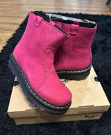 DR MARTENS Zebzag Rigger fuchsia leather boots shoes women’s 8 new Photo 0