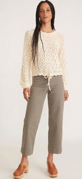 Marine Layer Bridget Crop Pant AOlive Green High Rise Wide Leg Size 4‎ Photo 0