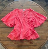 Coral Wrap Blouse Size Small Photo 0