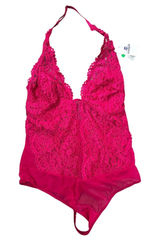 b.tempt'd by Wacoal‎ Hot Pink Mesh Lace Thong Halter Bodysuit Size Large Sexy Photo 0