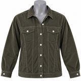 American Eagle Olive Green Corduroy Trucker Jacket XXL Womens Utility Coat Photo 0