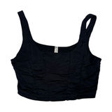 Free People Intimately Black Square Neck Corset Seam Crop‎ Top Small Photo 0