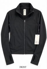 Yogalicious Black Women's Utility Full-Zip Jacket with Thumbholes Photo 0