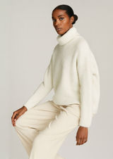 Abercrombie & Fitch Soft A&F Collection Cream Ribbed Knit Turtleneck Sweater XS‎ Photo 0