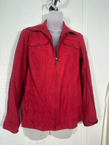 Amber Sun Red Zip Front Jacket Size Medium EUC Photo 0