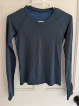 Lululemon Swiftly Tech Waist Length Long Sleeve Blue Size 4 Photo 0