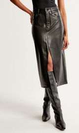 Abercrombie Midi Leather Skirt Faux Photo 0