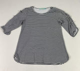 Anthonys Resort Wear Tunic Shirt‎ Womens Small Navy Stripe 3/4 Grommet Sleeve Photo 0