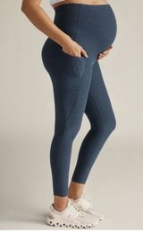 Beyond Yoga Beyond The Bump Spacedye Navy Leggings Pockets Sz M NWT Photo 0