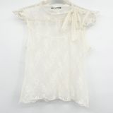 Stargazer Womens Vintage Y2K Fairycore‎ Delicate Lace Sheer Ivory Blouse Top Photo 0