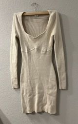 Abercrombie ‎ & Fitch Elevated Knit Corset Midi Sweater Dress XST Photo 0