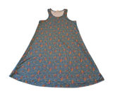 Natural Life Womens Small Blue Floral Sleeveless Swing Trapeze Mini Dress‎ Scoop Photo 0