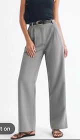 Abercrombie & Fitch Women's Gray Sloane Tailored Pleated Wide Leg Pants Size XS Photo 0