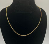 Real Gold Rope Chain Necklace 2mm 20 Inch Plated Unisex Durable Clean Lifetime Photo 0
