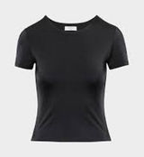 Aritzia Babaton T-Shirt Women Medium Black Contour Crew Short Sleeve Slim Fit Photo 0