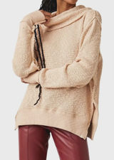 Free People We The‎ Free Tommy Turtleneck Sweater Toasted Almond Large Slouchy L Photo 0