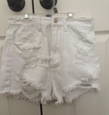 White Jean Shorts Size XS Photo 0