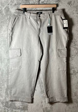 Lularoe Utility Cargo Pants Size 34 Gray Stretchy Twill Roll Up Cuffs‎ New Photo 0