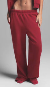 SKIMS straight leg cotton fleece pants in brick (limited edition color) Photo 0