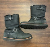 Ugg Noira Boots Women’s 9 Black Leather Winter Buckle Photo 0