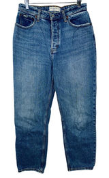 Abercrombie & Fitch Curve Love Dad High Rise Blue Denim Jeans Size 28 6 S Short Photo 0