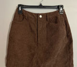 SHEIN Chocolate Corduroy Skirt Photo 0