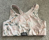 Victoria’s Secret PINK Marble Sports Bra Pastel Gym Top Racerback Size Large Y2K Photo 0