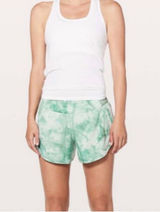 Lululemon track shorts V “4” diamond white washed marsh green athleisure sz 4 Photo 0