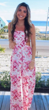 Hello Molly Floral Dress Pink Maxi Photo 0