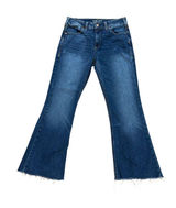 Ariat Premium High Rise Flare Raw Hem Dark Wash Denim Jeans 28R Blue Lake Photo 0
