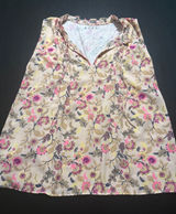 LOFT Womens‎ Large Floral Sleeveless Ruffle Neck Tie Blouse Pink Yellow Photo 0
