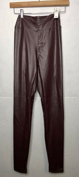 NEW Offline by Aerie SMALL Real Luxe Faux Leather High Waist Legging Dark Brown Photo 0