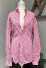 Polo Ralph Lauren Pink White Striped Button Up Shirt Old Money Quiet Luxury Photo 0