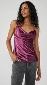 Free People All Night Velvet Tunic Sleeveless Camisole Top Fig Jam XS Photo 0