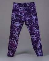 Athleta Rainier Printed Tight Purple Floral Zipper Pocket Activewear Leggings Photo 0