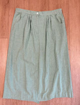 Lucia Vintage Green Gingham Midi Skirt Cotton High Waist Pockets Made in USA 18 Photo 0