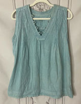 Artisan NY 100% Linen Sleeveless Blouse | Size Small | Light Blue Photo 0