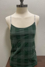 Y2k Calvin Klein Green Plaid Sleepwear Tank Top M Photo 0