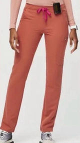 Figs Women's Terracotta Yola Skinny Straight Leg Scrub Pants Medium Photo 0
