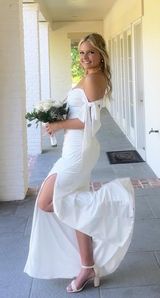 Prom Dress White Size 4 Photo 0