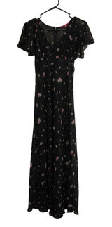 Betsey Johnson‎ Vintage Urban Outfitters Black Rosebud Sheer Floral Maxi Dress Photo 0