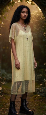 NWT ZARA Sheer Mesh Pearl Embellished Midi Dress Women's Size XS/S Tan‎ Photo 0