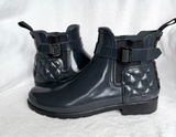 HUNTER Refined Gloss Quilt Chelsea Waterproof Ankle Boots Womens Size 8 Gray Photo 0